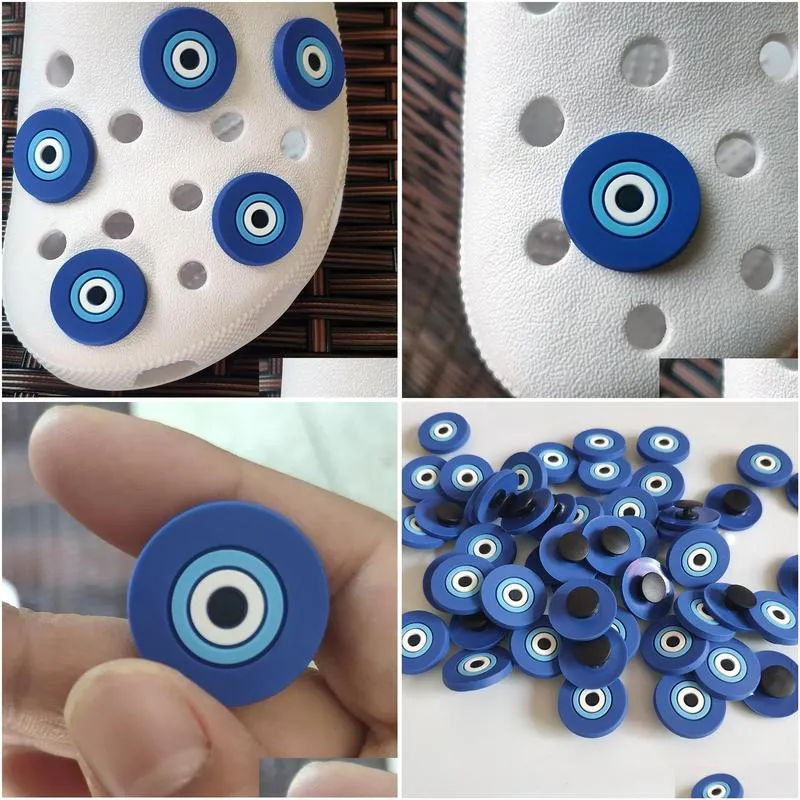 wholesale evil eye croc charms clog shoes accessories for clog wristband bracelet decoration xmas party gifts