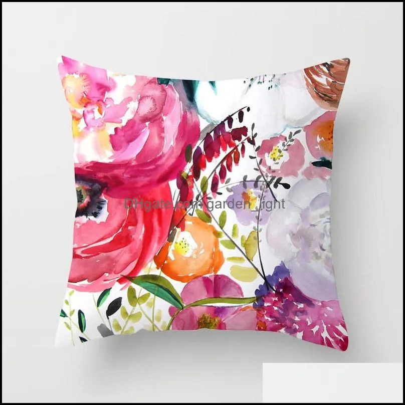 18 inches floral throw pillow case peach skin sofa cushion cover rose camellia decorative pillow cover home decor