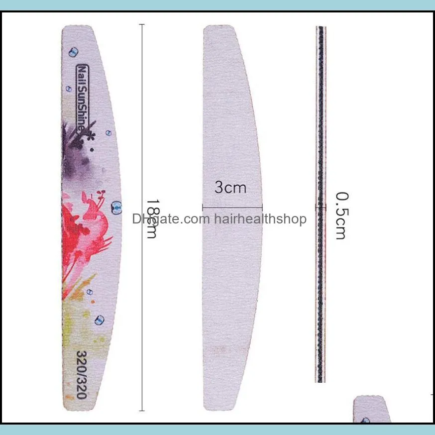 dhs salon household nail tool wholesale flower ps nail polish rubbing strip nail doublesided file polishing strip 6 sets