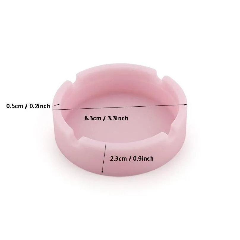 silicone noctilucent ashtrays soft portable pocket round ashtray shatterproof antiscalding cigar ashtray home cigarette holder