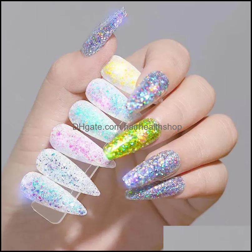 nail glitter holographic powder set 12 jars flashing crystal sequins aurora chameleon manicure pigment for art glitternail