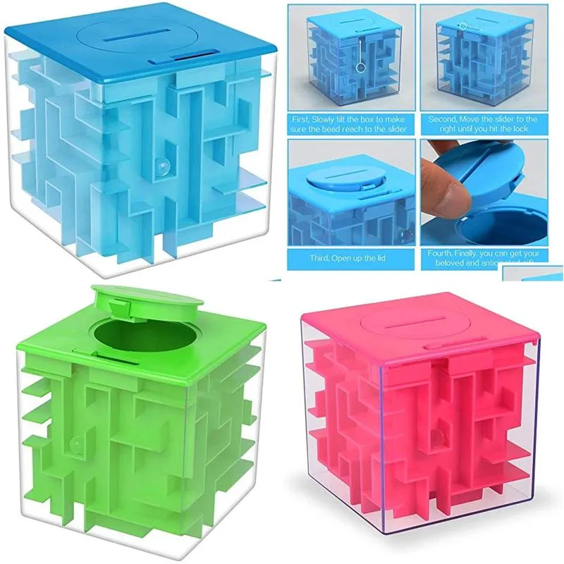 science toys 3pcs money maze puzzle box twister ck unique money gift holder fun games for kids and adult birthday