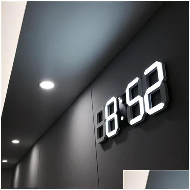 led digital clock with 3 levels brightness alarm clock hanging wall clocks home decor