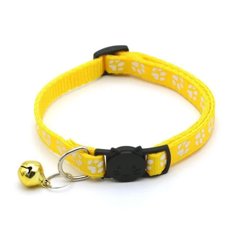 easy wear cat dog collar with bell adjustable buckle dog collar cat puppy pet supplies accessories small dog cat safety collar wvt0833