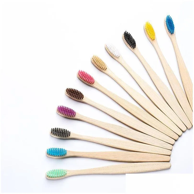 stylish simple convenient flat multicolor toothbrush for adults homestay el supplies bamboo charcoal soft hair xg0032