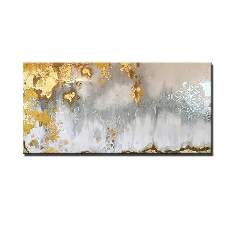 paintings nordic wall art golden oil painting on canvas abstract gold blue texture large salon interior home decor