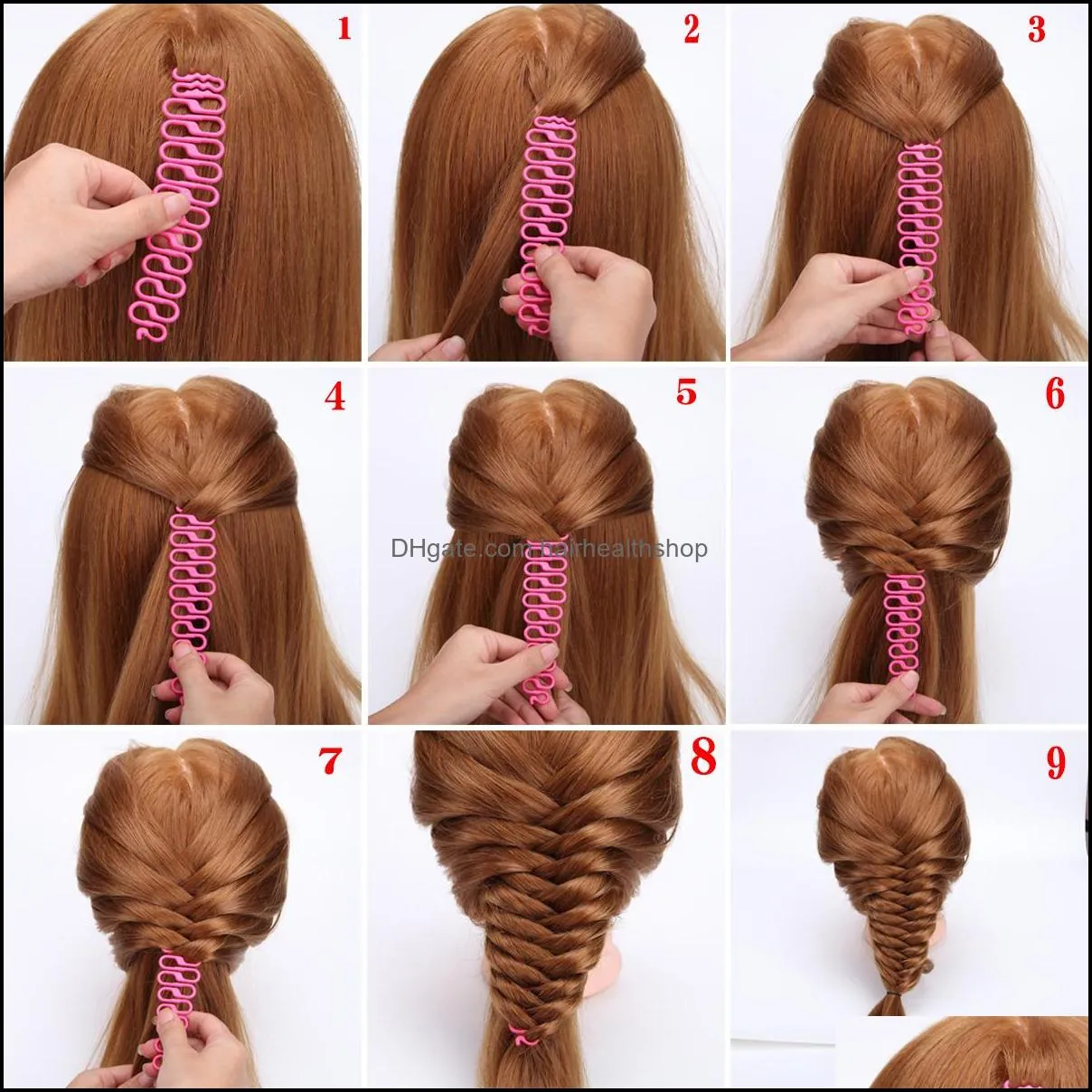 9 styles lady french hair braiding tool weave braider roller hair twist styling tool diy accessories