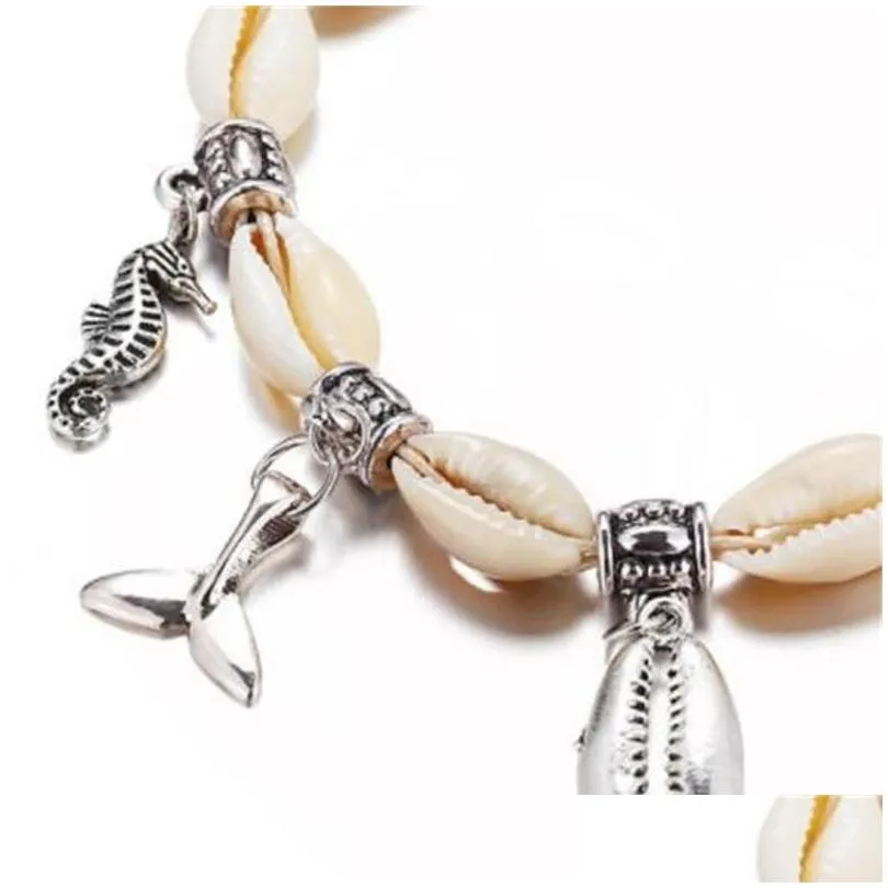 europe and america originality personality anklets metal conch ankles chain shell dolphin fish tail pendants ankle bracelet 2 98yb t2