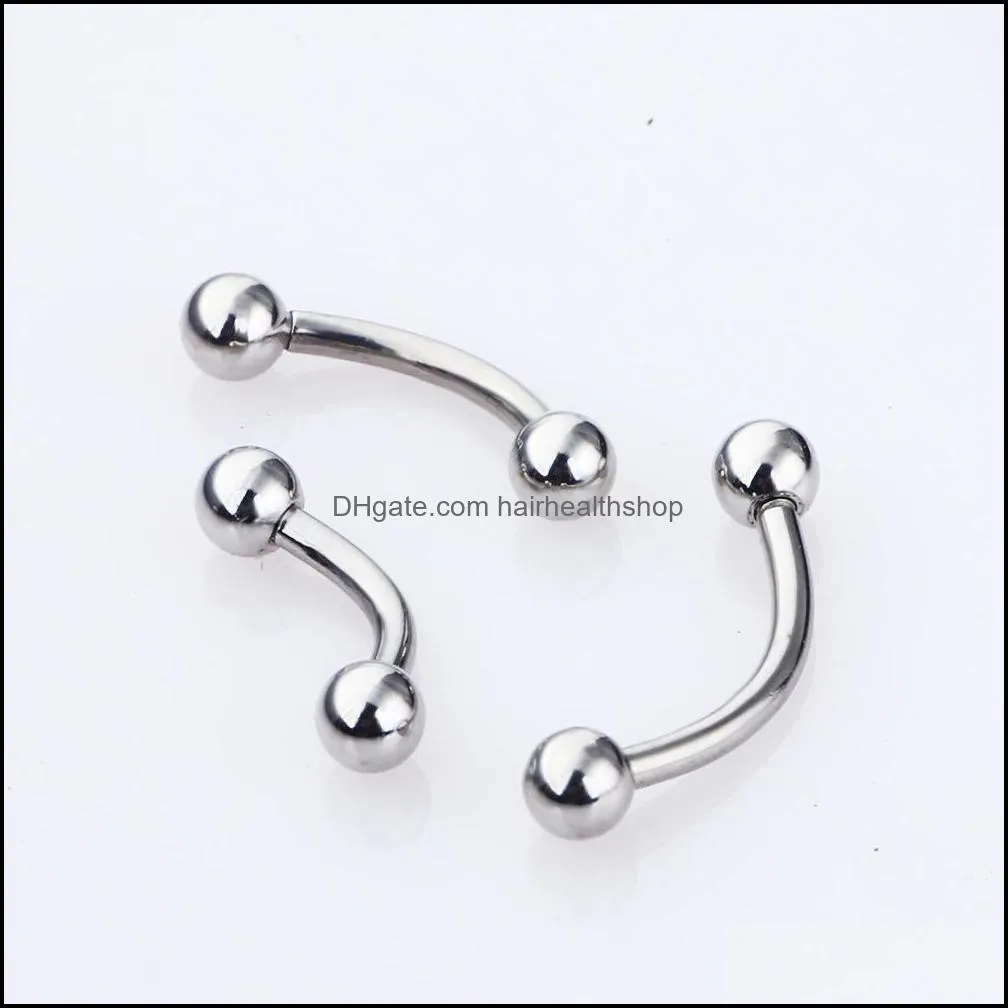 dhs fast cool body arts 120 tongue nails mixed set stainless steel lip nails eyebrow nose belly button ring piercing jewelry wholesale
