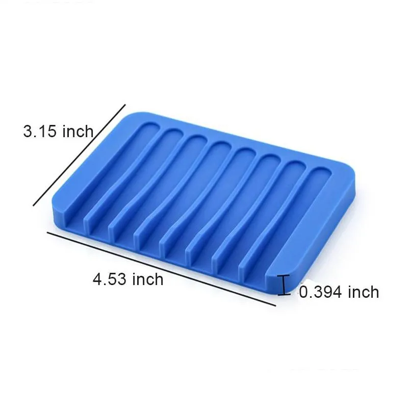 nonslip silicone soap holder flexible soaps dish plate holders tray soapbox container storage bathroom kitchen accessories wh0030