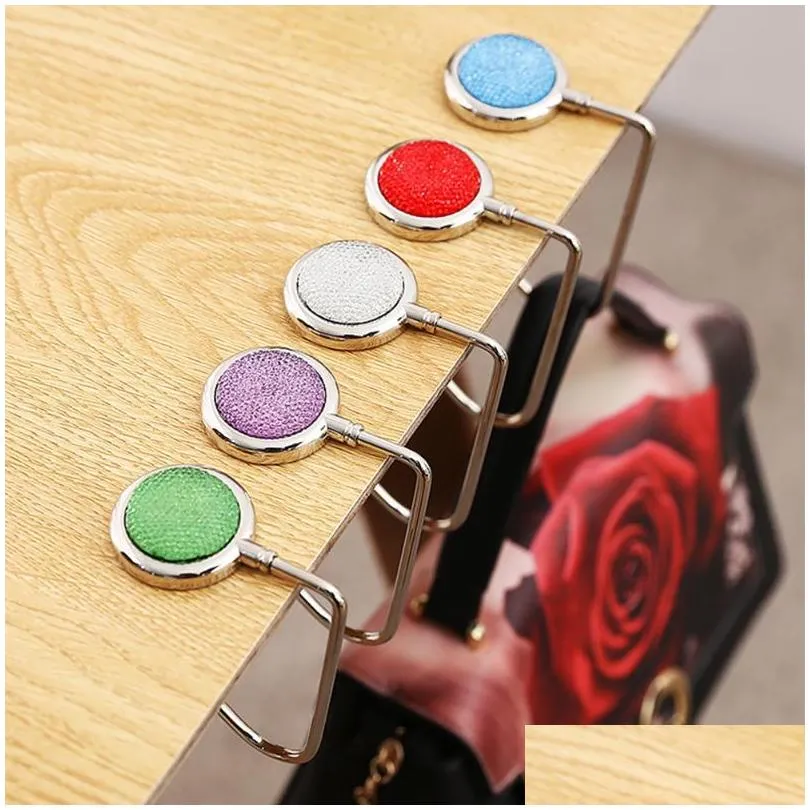 creative portable metal foldable bag purse hook handbag hanger holder shell folding table 10 colors hooks rails