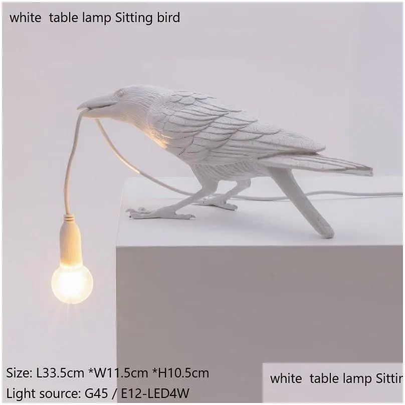 bird table lamp italian seletti light bird led desk lamp animal lucky bird living room bedroom bedside lamp home decor fixtures 1020