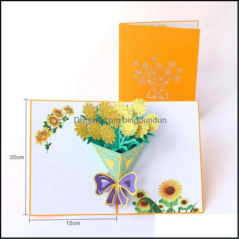 mothers day greeting cards postcard 3d pop up flower thank you mom happy birthday invitation customized gifts wedding paper 1948 v2