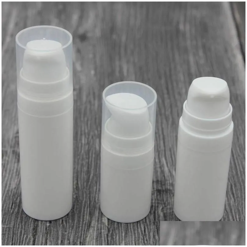 5ml 10ml white airless lotion pump bottles mini sample and test bottle container cosmetic packaging rh0578