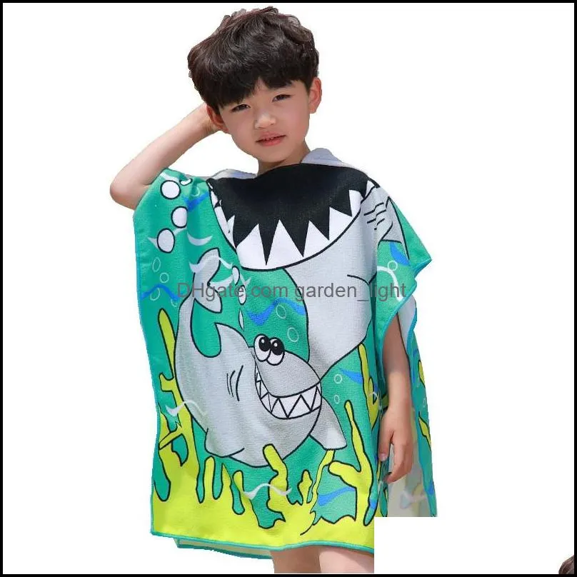 children hooded beach bath towel cartoon printed super absorbent kids 16 years pool bath swim coverups poncho cape