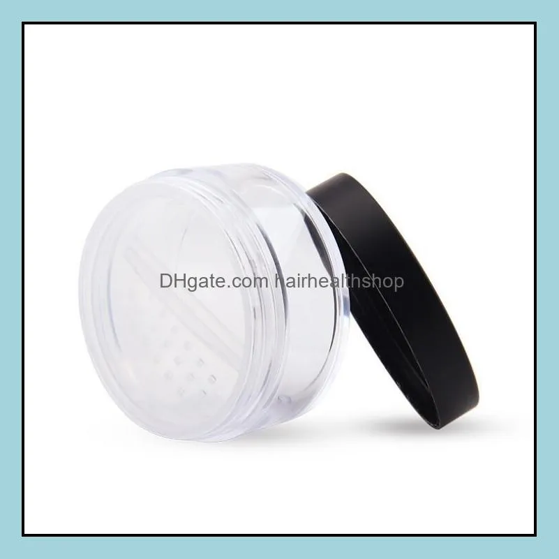 1pc 50g plastic empty loose powder pot with sieve cosmetic makeup jar container travel refillable perfume cosmetic sifter