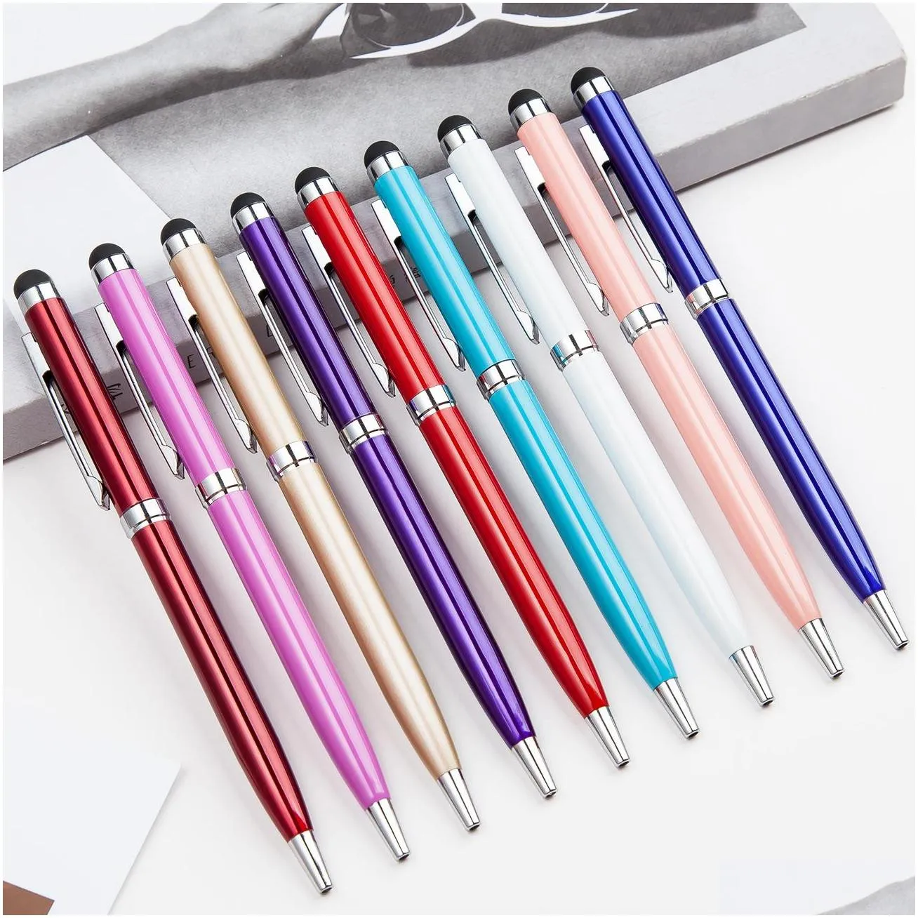 touch screen ballpoint pen metal durable 1.0mm ballpoint pen fashion oil ballpoint pens writing supplies advertising gift wvt1775
