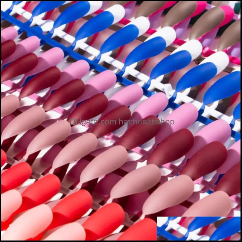 24pcs/set detachable solid color false nails water drop shaped fake nail diy for salon and beauty art supplies