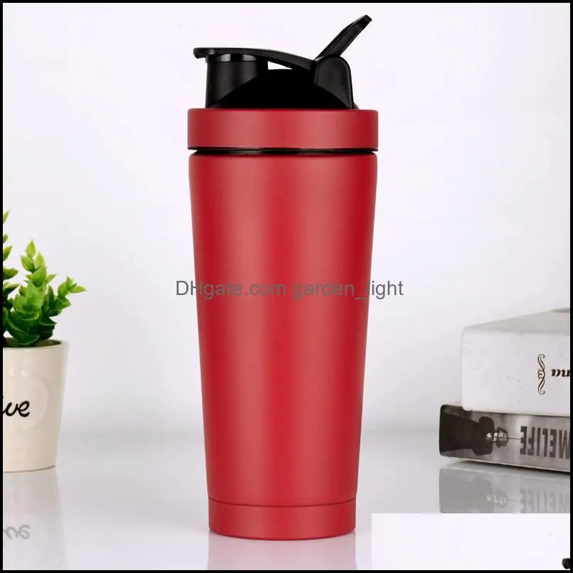 750ml shake cup stainless steel doublelayer protein powder shaking mug sports outdoor car water mug ocean 