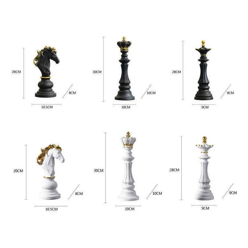 decorative objects figurines vilead chess pieces figurines for interior the queens gambit decor office living room home decoration modern chessmen gifts