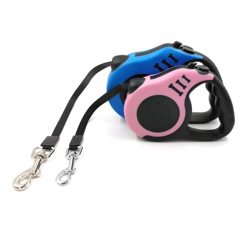 /5m durable extension dog collars leashes retractable automatic flexible dogs leashs puppy cat roulette telescopic traction rope belt pet supplies