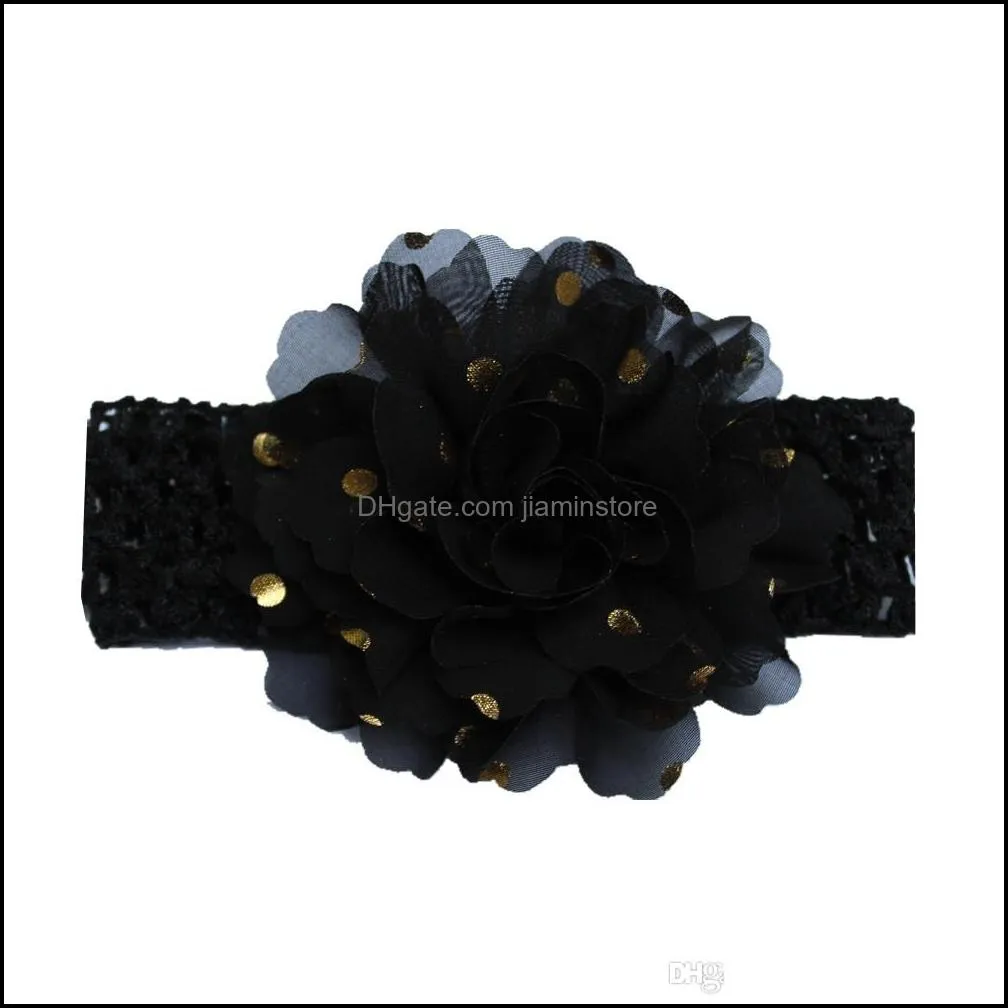 european and american fashion infant flower belt baby bronzing headdress hair jewelry kids mesh head belt children photo props