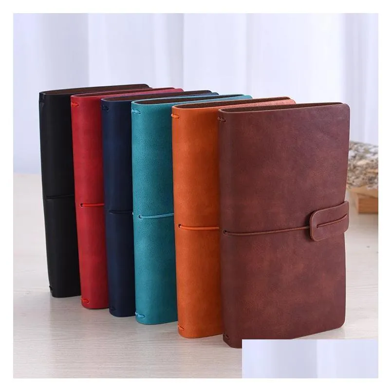 solid color leather notepad notebook handmade vintage diary journal books retro travel notepad sketchbook office school supplies gift