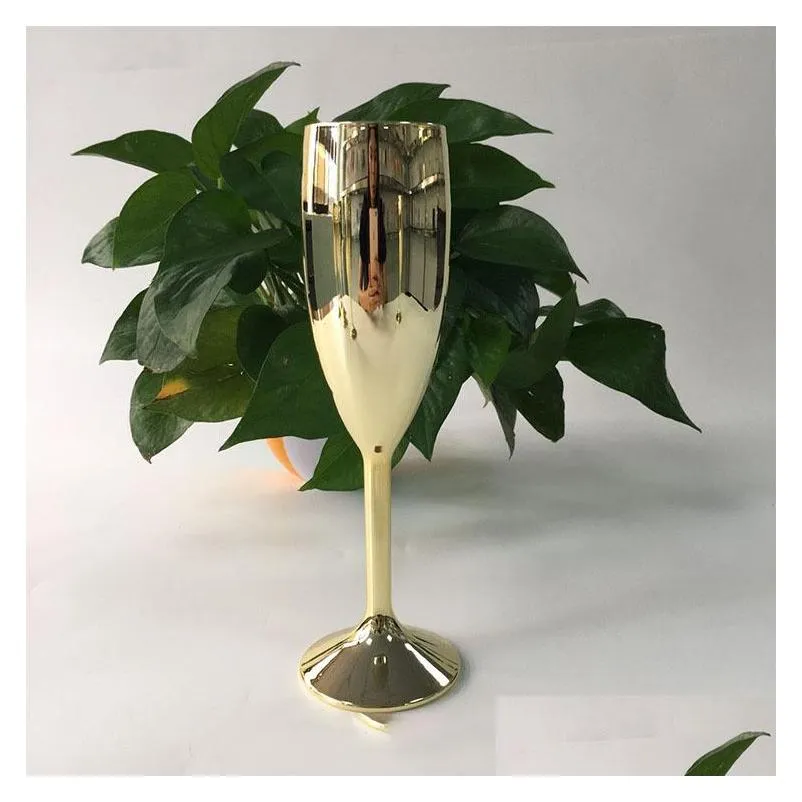 gold plastic acrylic goblet moet chandon champagne glasses 170ml acrylics cups celebration party wedding drinkware moet wine glass cup inventory