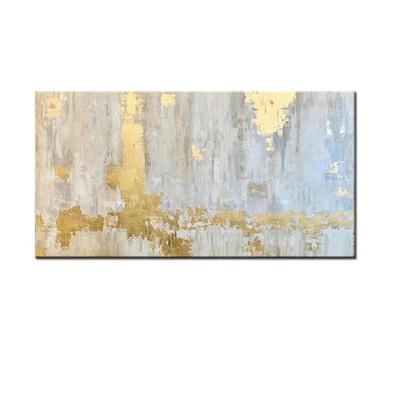 paintings nordic wall art golden oil painting on canvas abstract gold blue texture large salon interior home decor