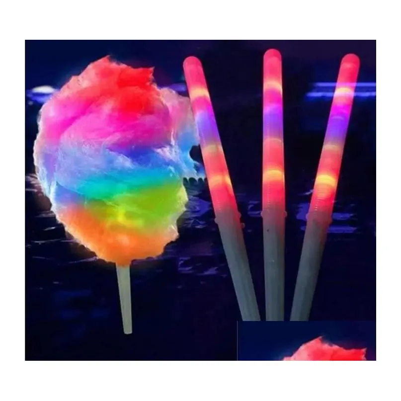 cotton candy light cones colorful glowing luminous marshmallow cone stick party favors halloween christmas supply flashing color