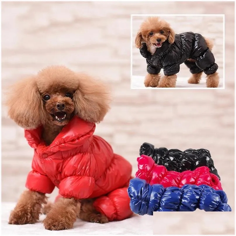 dog clothes down jacket autumn winter small pet dog space cotton candy color fourleg cotton coat