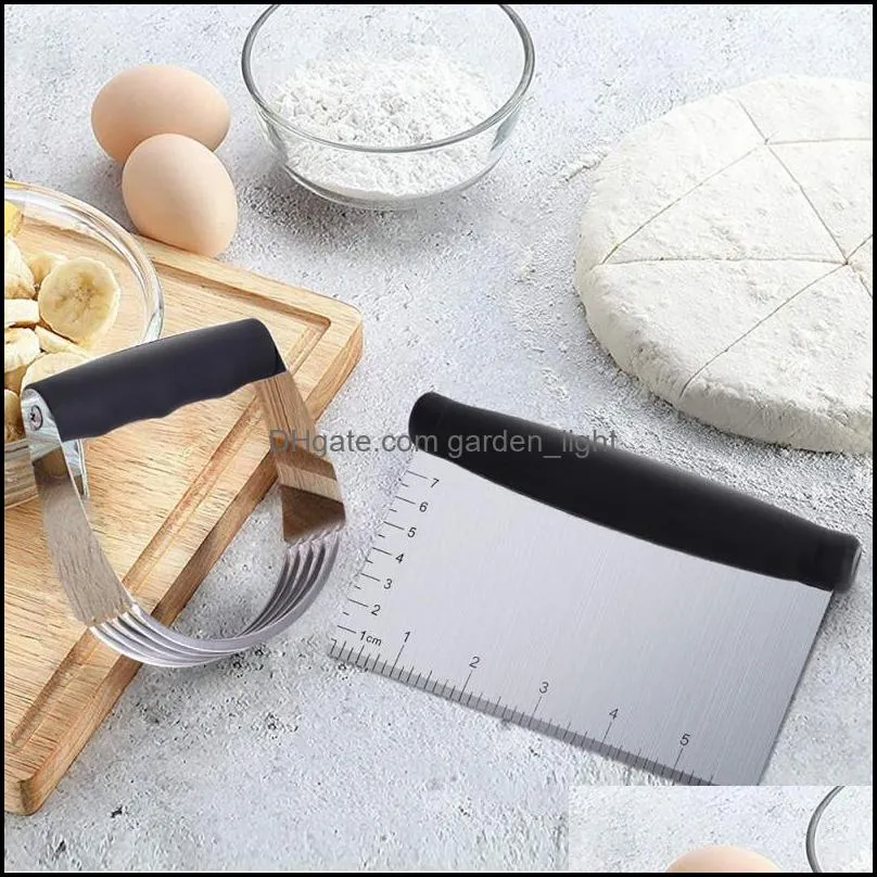 3pcs/set baking accessories stainless steel pie cutter mold pasta knife flour mixer bbq basting brush