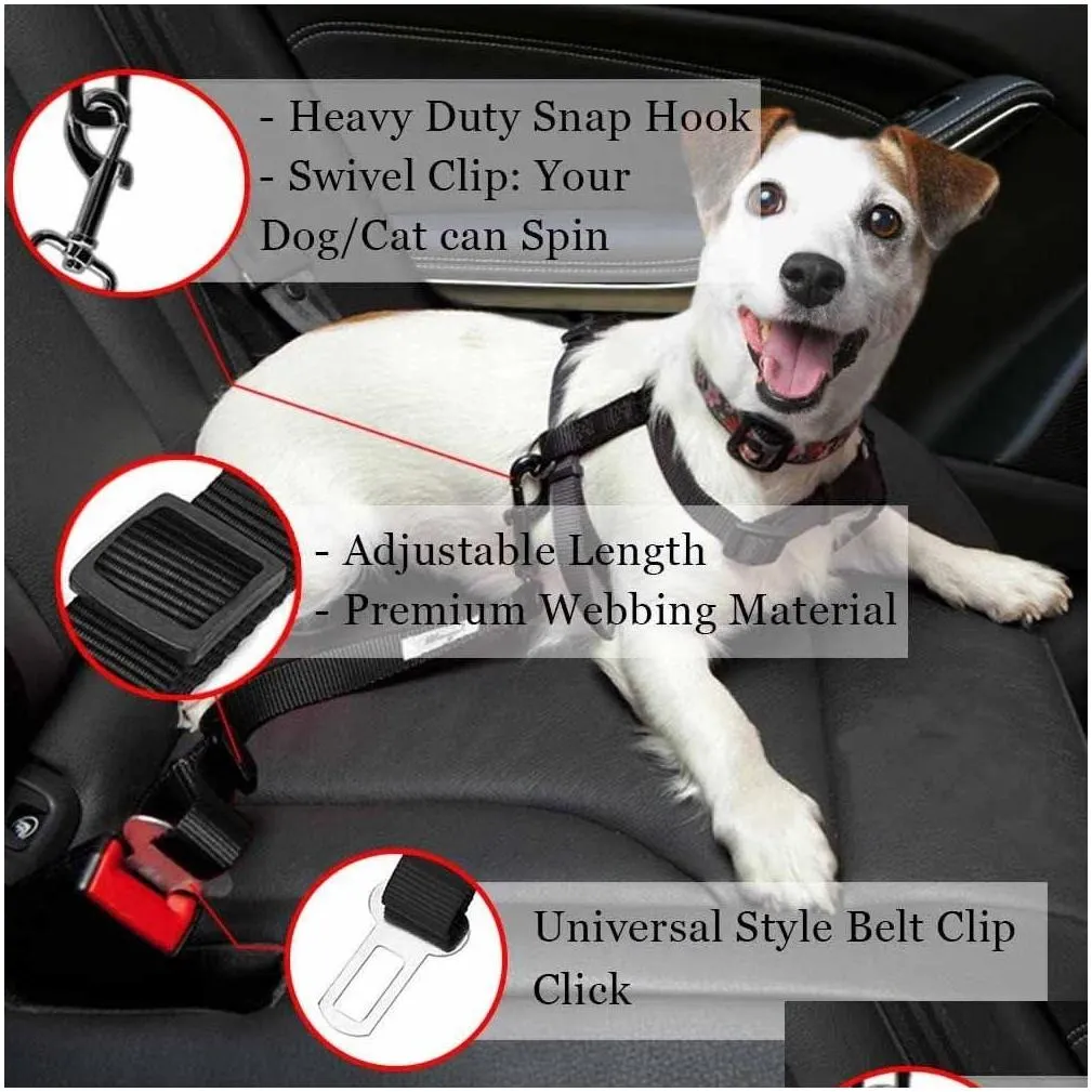 leashes pet dog cat car seat belt dog accessories adjustable lead leash small medium travel clip pets supplies inventory wholesale