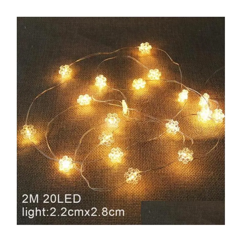 2m santa claus christmas tree led string lights garland snowflakes christmasdecoration for home fairy light new year xmas decor