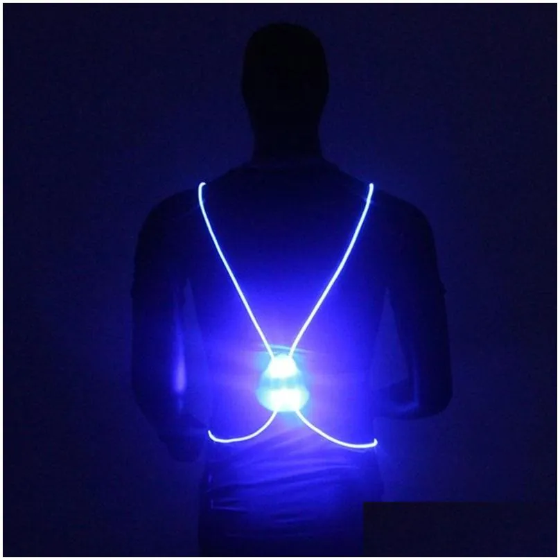 motocycle racing clothing ly 1pcs light up led reflective vest safety belt strap night running cycling glow sd6691