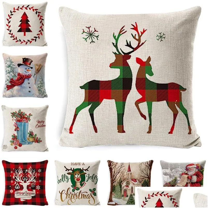 1set4pcs cushion/decorative pillow cover christmas throw pillows case home linen sofa cover customizable pattern logo promotional gift