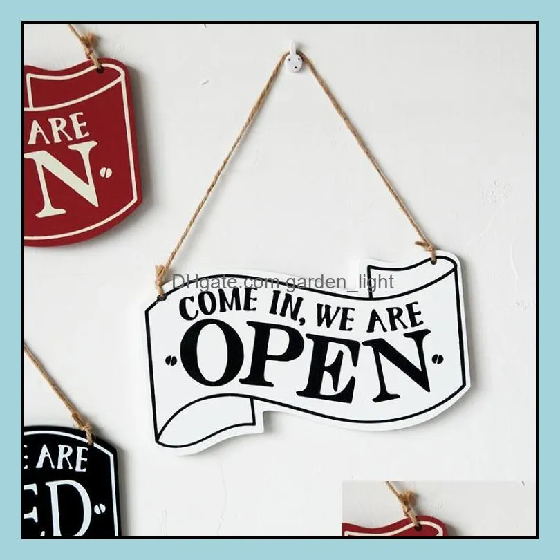 wooden open closed sign novelty items coffee shops wood hanging double sided vintage business signs for shop door window rrb14967