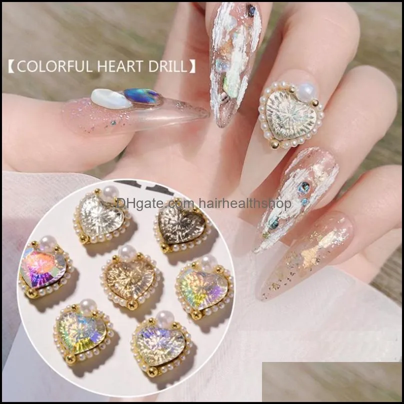 3d luxury nail art decals rhinestones and charms heart crystals diamonds gems stones for diy work