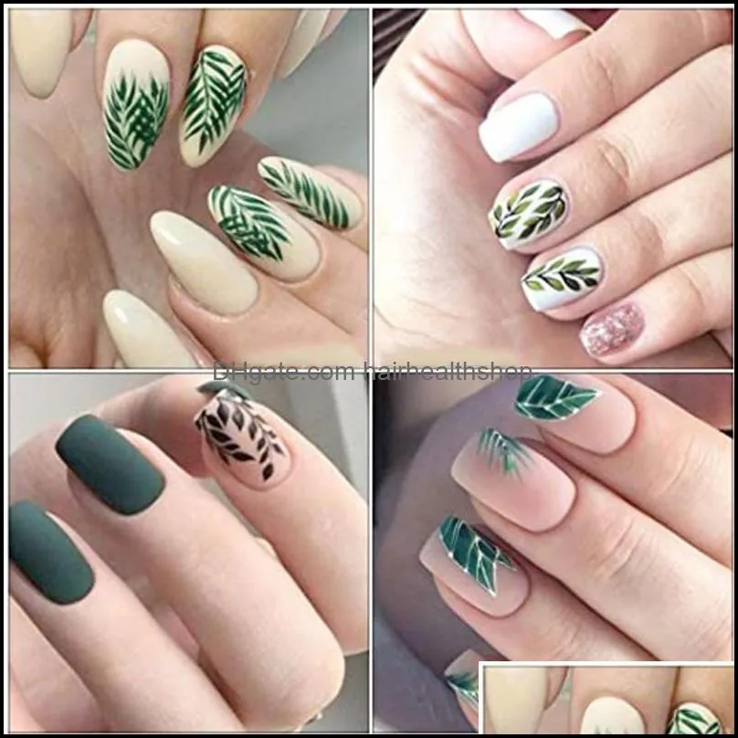 nail art kits easy to use various fashion simple summer flower and leaf decoration stickers water stickernail