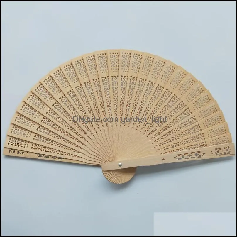 sandalwood hand fan party decoration personalized gift engraved wooden openwork folding handheld fans wedding baby shower favors