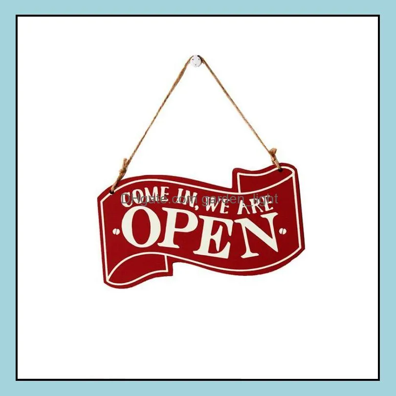 wooden open closed sign novelty items coffee shops wood hanging double sided vintage business signs for shop door window rra12881