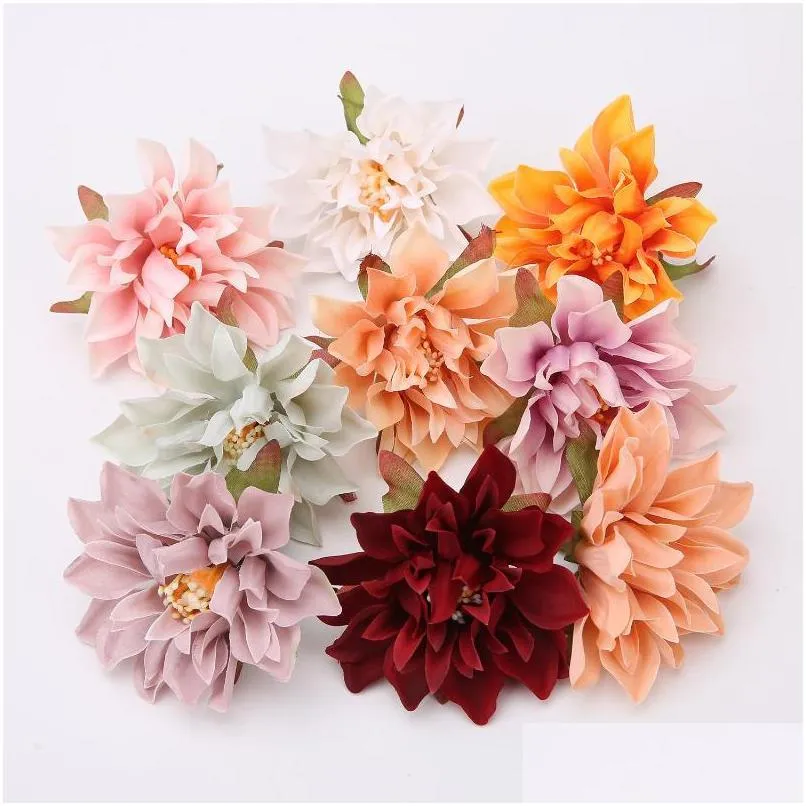 decorative flowers wreaths 10/20 pcs/batch artificial tulip flower head silk fake wedding birthday party decoration product selling