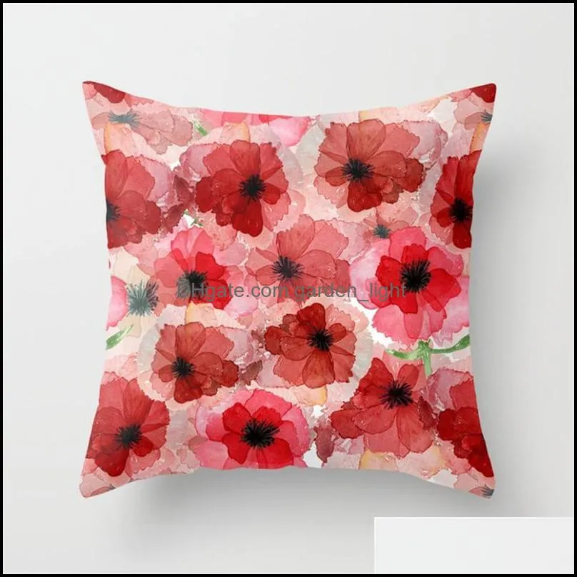 18 inches floral throw pillow case peach skin sofa cushion cover rose camellia decorative pillow cover home decor