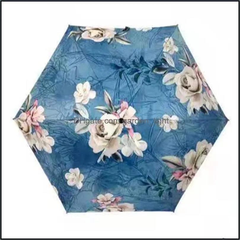 antiuv foldable umbrellas sun compact women female ladies windproof rain mini light weight lovely flower parasols umbrella