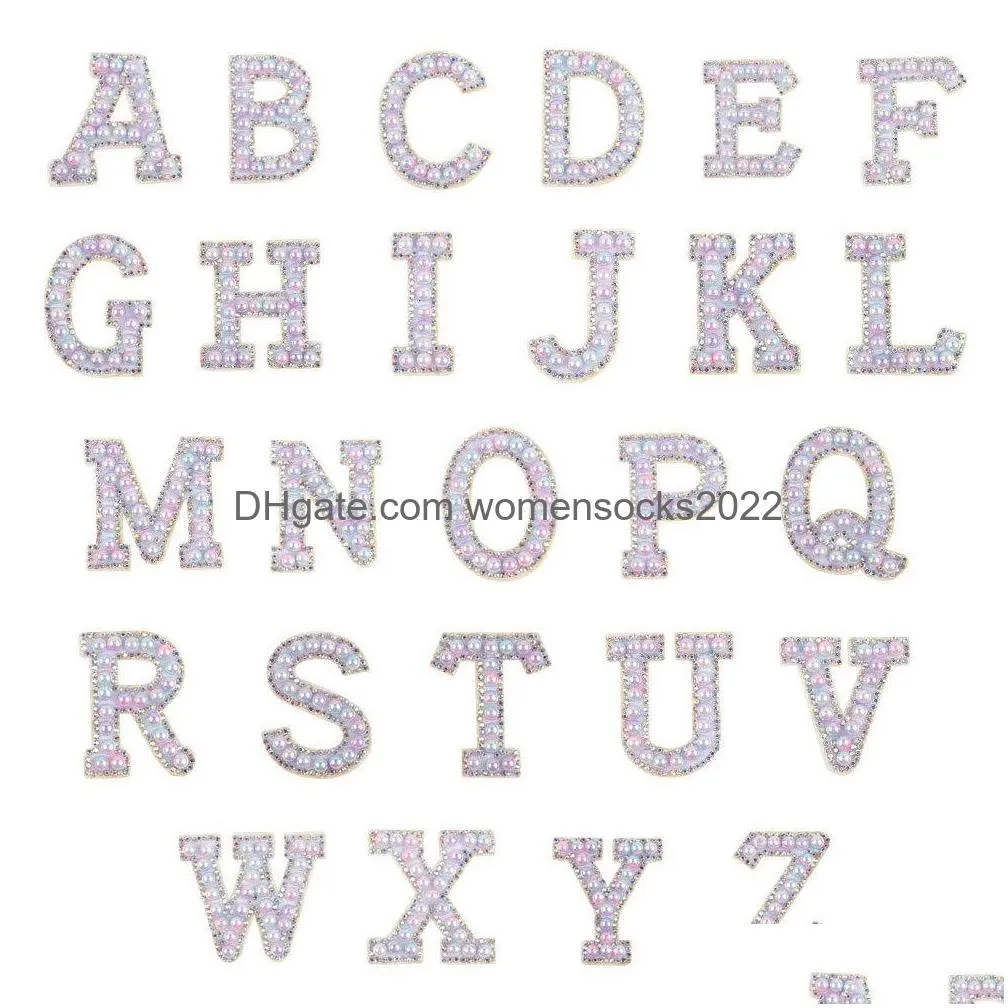 sewing notions 26 english letters pearl rhinestonees for clothes az alphabet colorful pearls applique sew ones diy name