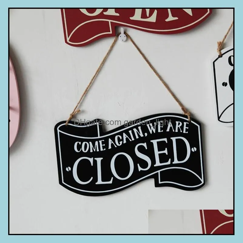 wooden open closed sign novelty items coffee shops wood hanging double sided vintage business signs for shop door window rra12881