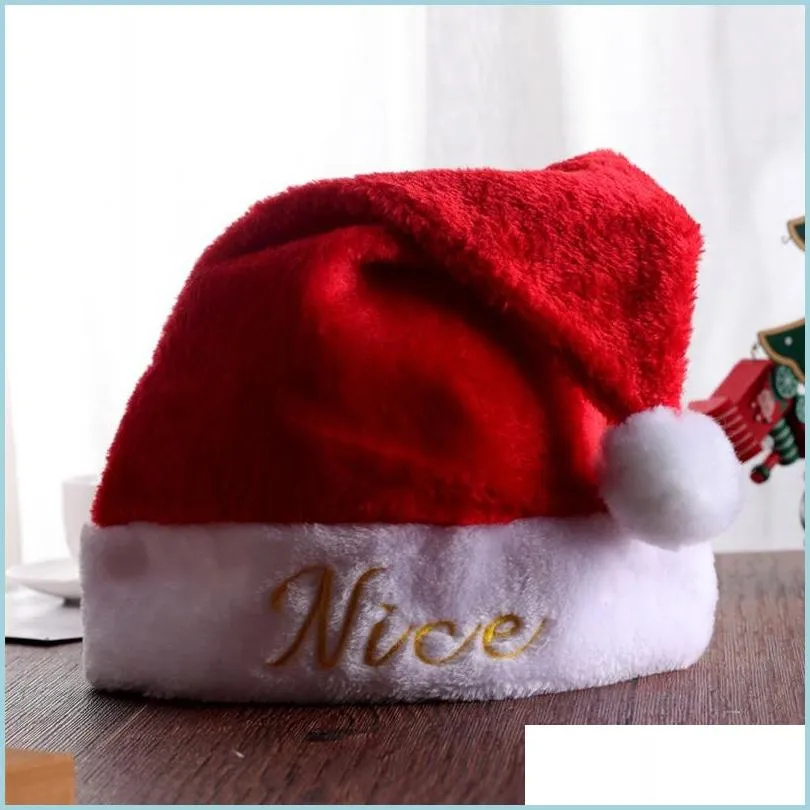 christmas hat for adults embroidered naughty and nice xmas year holiday santa hats