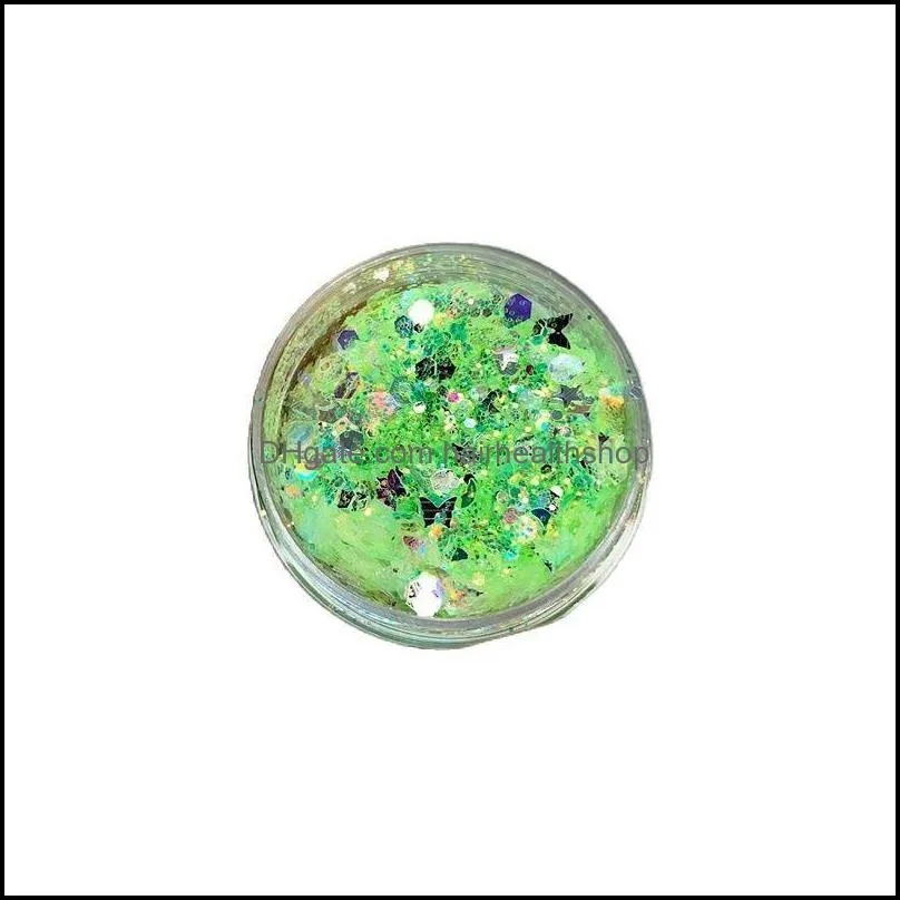 nail glitter 12colors iridescent mix powder art with holo laser fluorescent holographic sequin manicure craft 50nail