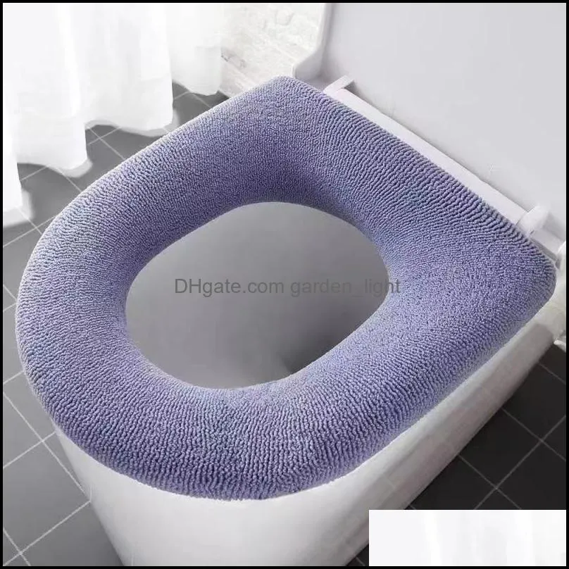  winter warmer toilet seat cover mat bathroom pad cushion with handle thicker soft washable closestool rrb12450