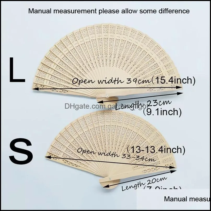 sandalwood hand fan party decoration personalized gift engraved wooden openwork folding handheld fans wedding baby shower favors